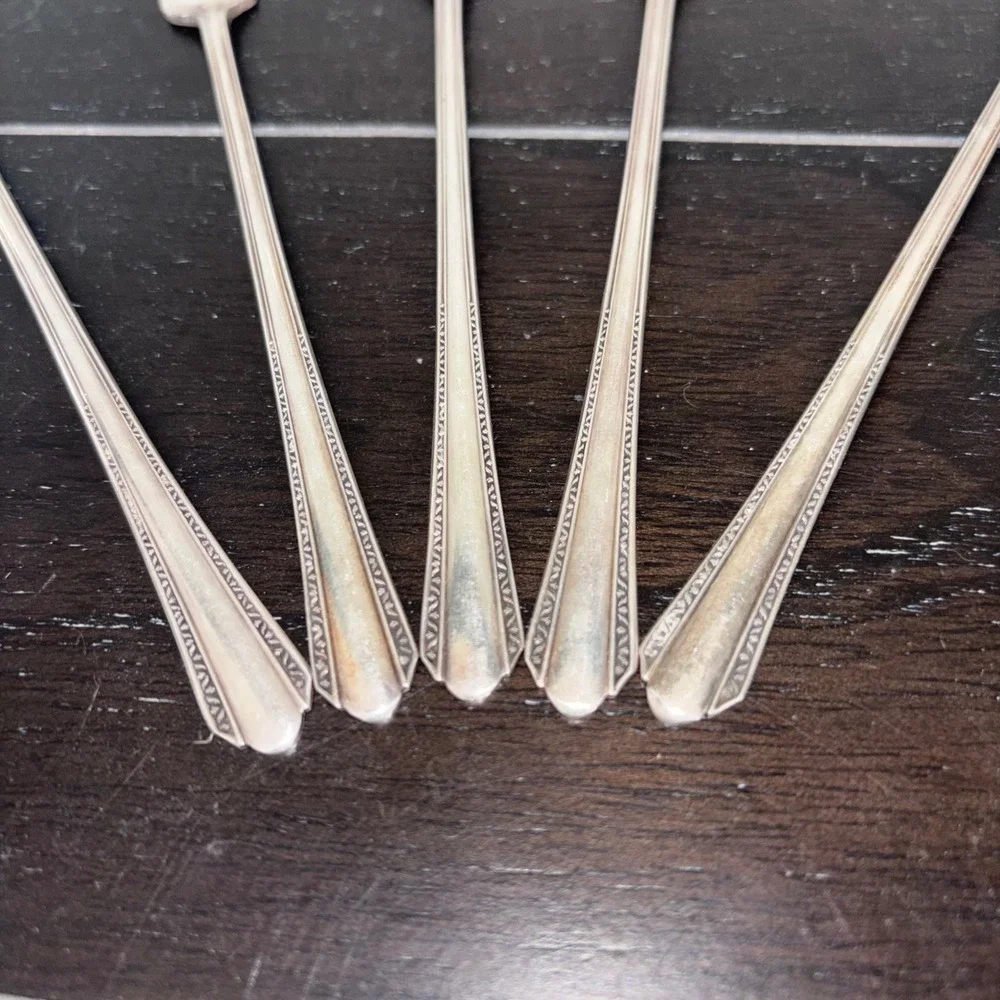Wm A Rogers Oneida Ltd | Croydon Mary Lee | Silverplate Cocktail‎ Forks Set of 5